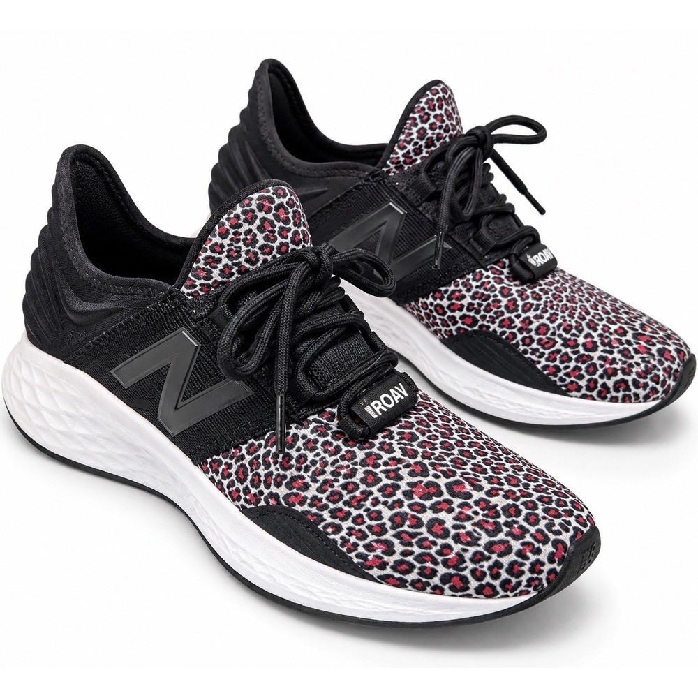 New Balance Fresh Foam Roav Womens Running Shoes Black Leopard WROAVBV Size 10